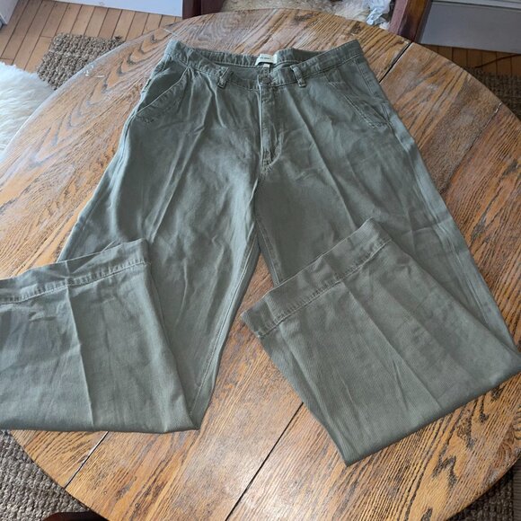 DL1961 Zoie Wide Leg Relaxed | Alpine Green/exc condition/32 (87cotton/13linen) - Picture 3 of 9